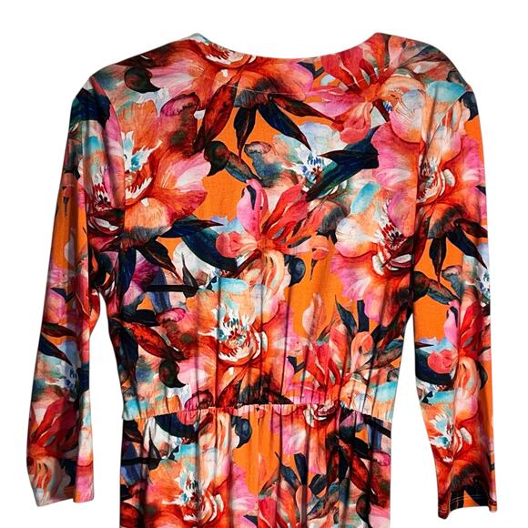 Soft Surroundings Always Lovely Wrap Maxi Dress Fanfare Floral Size Large - Picture 5 of 10